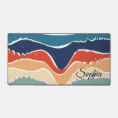 Speelse Retro Regenboog Strepen voor Custom Produc Bureaumat (Voorkant)