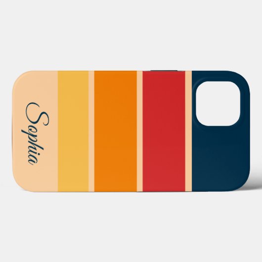 Speelse Retro Regenboog Strepen voor Custom Produc Case-Mate iPhone Case (Achterkant (horizontaal))