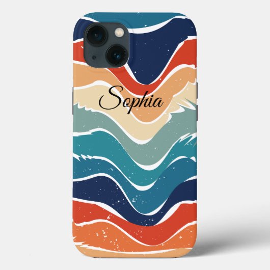 Speelse Retro Regenboog Strepen voor Custom Produc Case-Mate iPhone Case (Achterkant)