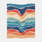 Speelse Retro Regenboog Strepen voor Custom Produc Fleece Deken (Voorkant)