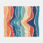 Speelse Retro Regenboog Strepen voor Custom Produc Fleece Deken (Voorkant (Horizontaal))