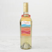 Speelse Retro Regenboog Strepen voor Custom Produc Flessenhanger (Op fles)