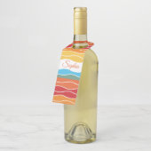 Speelse Retro Regenboog Strepen voor Custom Produc Flessenhanger (Schuin)