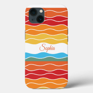 Speelse Retro Regenboog Strepen voor Custom Produc iPhone 13 Hoesje
