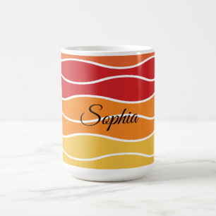 Speelse Retro Regenboog Strepen voor Custom Produc Magische Mok