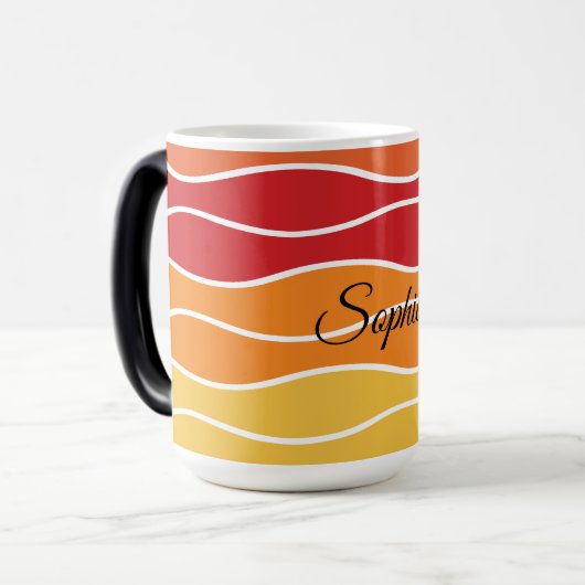 Speelse Retro Regenboog Strepen voor Custom Produc Magische Mok (Voorkant links)