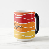 Speelse Retro Regenboog Strepen voor Custom Produc Magische Mok (Voorkant rechts)