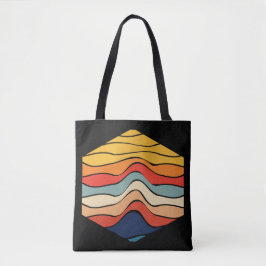 Speelse Retro Regenboog Strepen voor Custom Produc Tote Bag