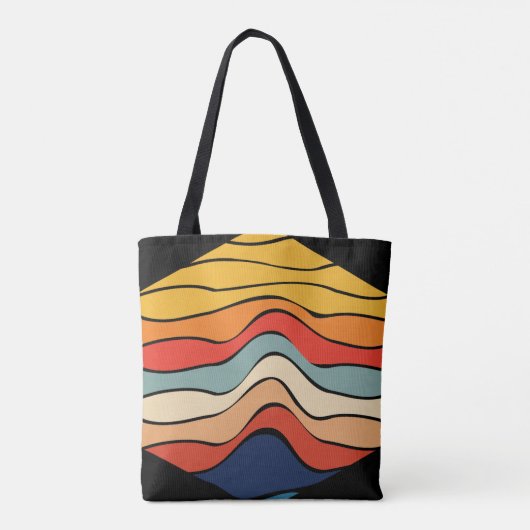 Speelse Retro Regenboog Strepen voor Custom Produc Tote Bag (Achterkant)