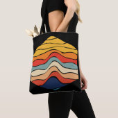 Speelse Retro Regenboog Strepen voor Custom Produc Tote Bag (Dichtbij)