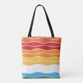 Speelse Retro Regenboog Strepen voor Custom Produc Tote Bag (Achterkant)