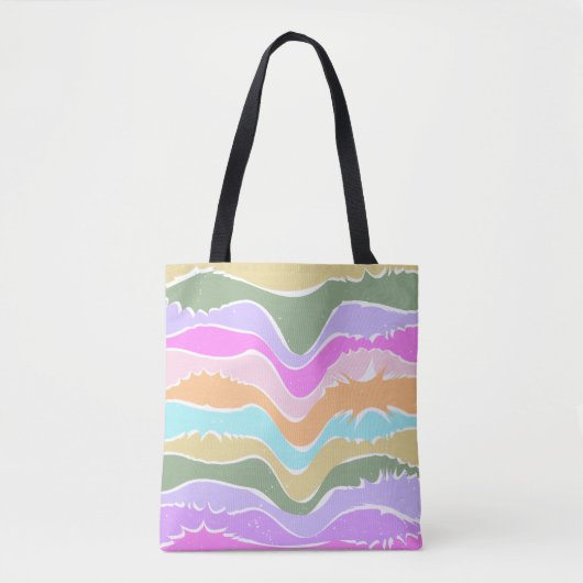 Speelse Retro Regenboog Strepen voor Custom Produc Tote Bag (Voorkant)