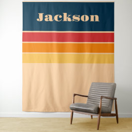 Speelse Retro Regenboog Strepen voor Custom Produc Wandkleed