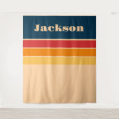 Speelse Retro Regenboog Strepen voor Custom Produc Wandkleed (Voorkant)