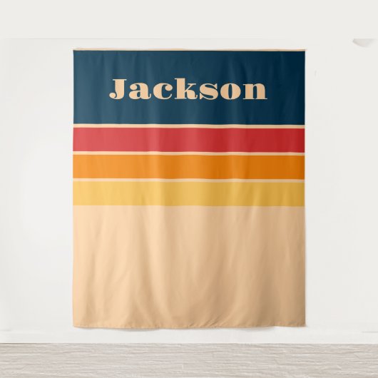 Speelse Retro Regenboog Strepen voor Custom Produc Wandkleed (Voorkant)