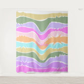 Speelse Retro Regenboog Strepen voor Custom Produc Wandkleed (Voorkant)