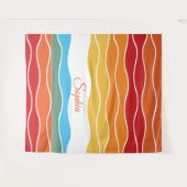 Speelse Retro Regenboog Strepen voor Custom Produc Wandkleed (Voorkant (horizontaal))