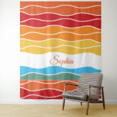Speelse Retro Regenboog Strepen voor Custom Produc Wandkleed (In situ)