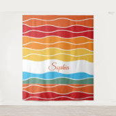 Speelse Retro Regenboog Strepen voor Custom Produc Wandkleed (Voorkant)