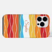 Speelse Retro Regenboogstrepen voor Aangepast Prod iPhone Hoesje (Achterkant horizontaal)