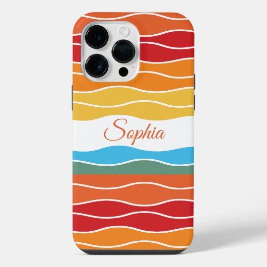 Speelse Retro Regenboogstrepen voor Aangepast Prod iPhone Hoesje (Achterkant)