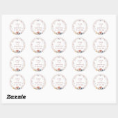 Speelse Retro Roze Trouwstickers Ronde Sticker (Vel)