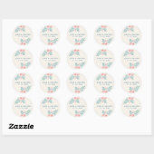Speelse Retro Roze Trouwstickers Ronde Sticker (Vel)
