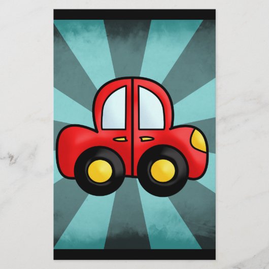 Speelse Retro Speelgoed Auto Kunst Briefpapier (Voorkant)