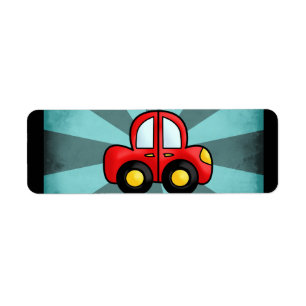 Speelse Retro Speelgoed Auto Kunst Etiket