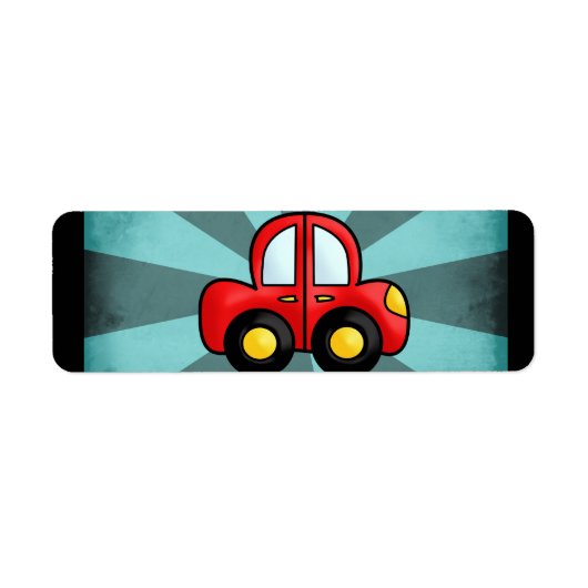 Speelse Retro Speelgoed Auto Kunst Etiket (Voorkant)