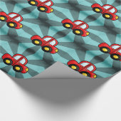 Speelse Retro Speerauto Kunst Cadeaupapier (Hoek)