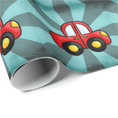 Speelse Retro Speerauto Kunst Cadeaupapier (Rol Hoek)