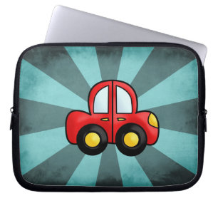 Speelse Retro Speerauto Kunst Laptop Sleeve