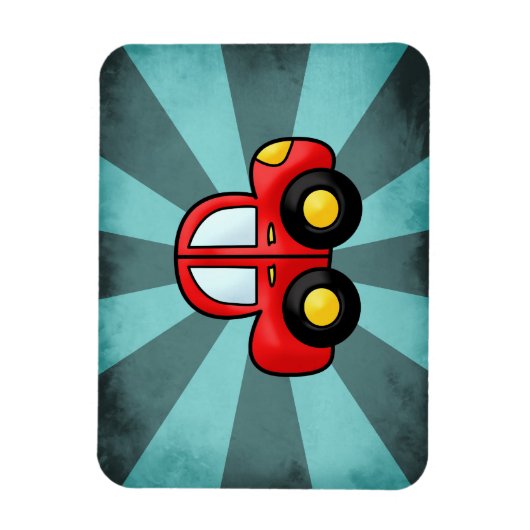 Speelse Retro Speerauto Kunst Magneet (Verticaal)