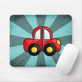 Speelse Retro Speerauto Kunst Muismat (Met muis)