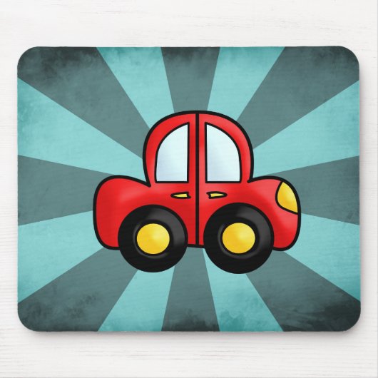 Speelse Retro Speerauto Kunst Muismat (Voorkant)