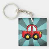 Speelse Retro Speerauto Kunst Sleutelhanger (Voorkant)
