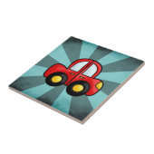 Speelse Retro Speerauto Kunst Tegeltje (Zijkant)
