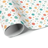 Speelse Retro Stippen Cadeaupapier (Rol Hoek)