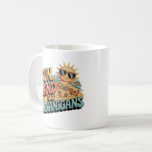 Speelse Retro Strand Zon Quote Kleurrijke Zomer Koffiemok (Voorkant links)