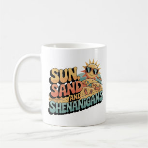 Speelse Retro Strand Zon Quote Kleurrijke Zomer Koffiemok
