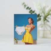 Speelse Retro Verrassing op Wasmachine Dag Briefkaart (Staand voorkant)