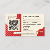 Speelse Retro Vlinder Foto Cadeaubon Kortingskaartje (Achterkant)