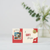 Speelse Retro Vlinder Foto Cadeaubon Kortingskaartje (Staand voorkant)