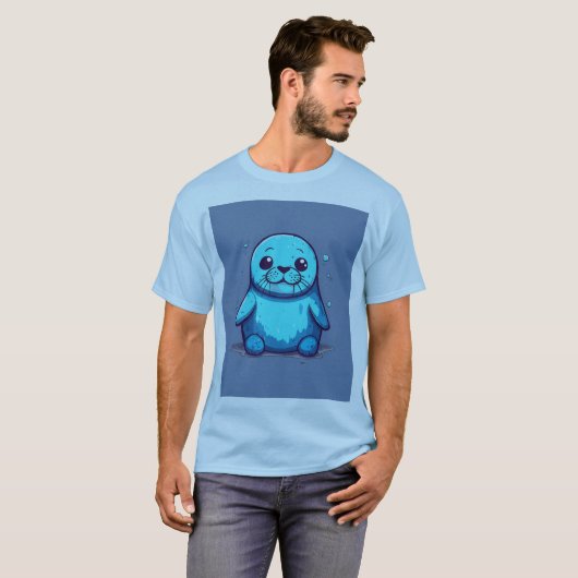 Speelse rivierotter t shirt (Voorkant volledig)