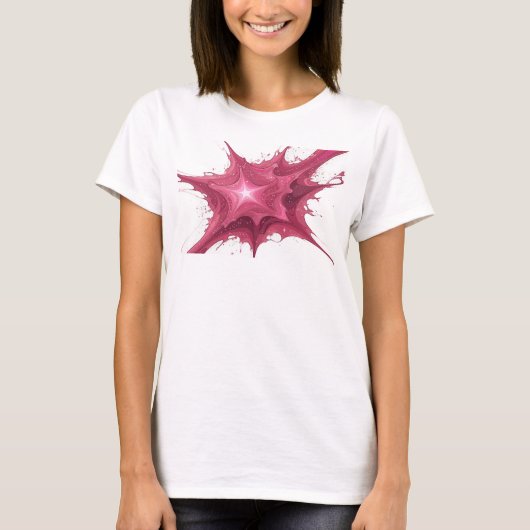 Speelse Rode Abstract Sterren Custom T-shirt (Voorkant)