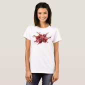 Speelse Rode Abstracte Aardbeien Trendy T-shirt (Voorkant volledig)