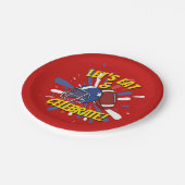 Speelse Rode Amerikaanse Football Helm Verjaardag Papieren Bordje (Gekanteld)