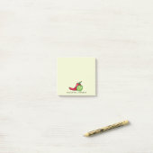Speelse Rode Chilepeper & Jalapeño Post-it® Notes (Op bureau)