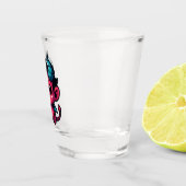 Speelse Rode Duivel - Cartoon, personage, rood, Ka Shot Glas (Rechts)